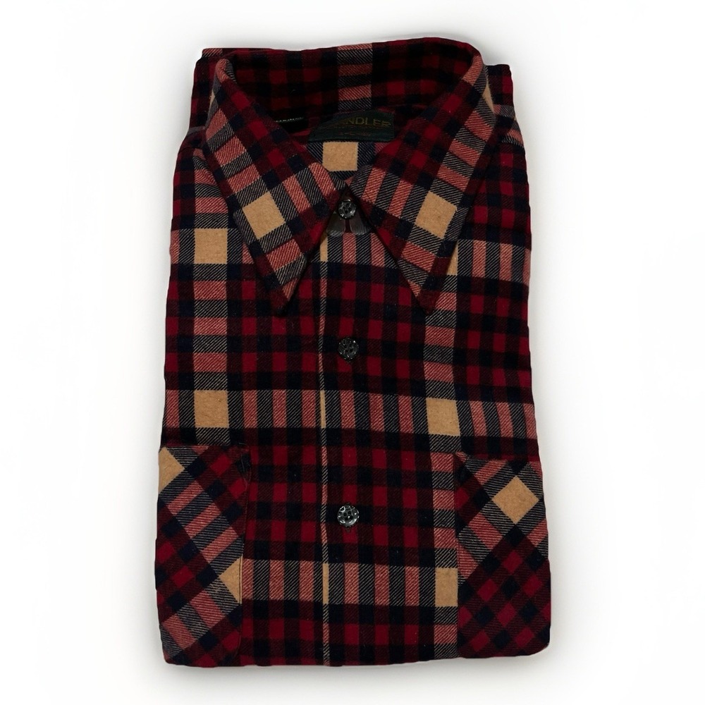 Chandler Flannel Shirt Size LARGE 16-16 1/2 Plaid Cowboy Western Workwear NEW